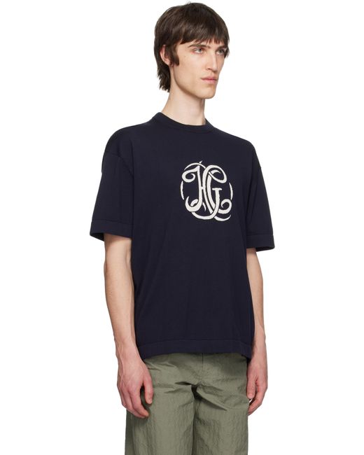 Givenchy Blue Knit 'Hg' Jacquard T-Shirt for men