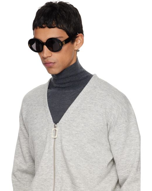 メンズ Loewe ブラック アナグラム サングラス Black