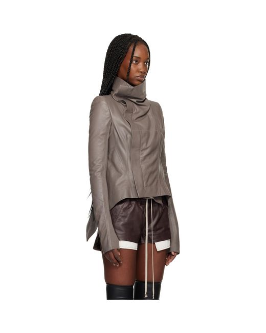 Rick Owens Black Temple Naska Leather Jacket