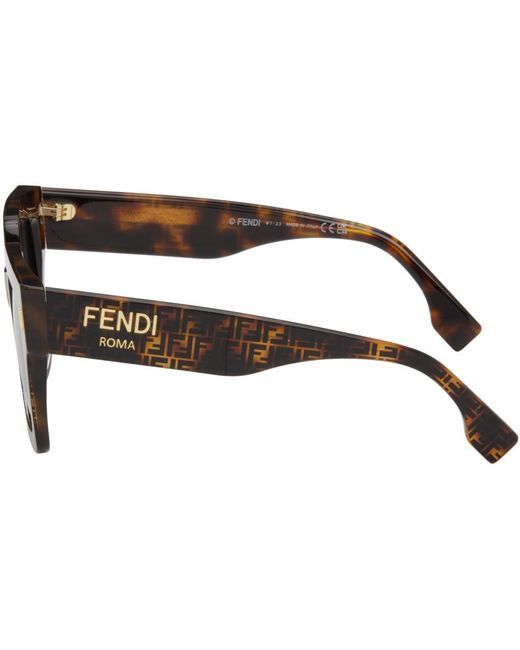 Fendi Black Tortoiseshell Roma Sunglasses