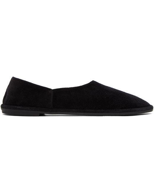 The Row Canal Slip-on Black Suede Loafers