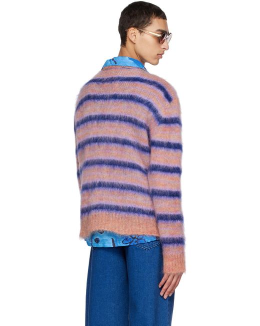 Marni Blue Pink Striped Sweater for men