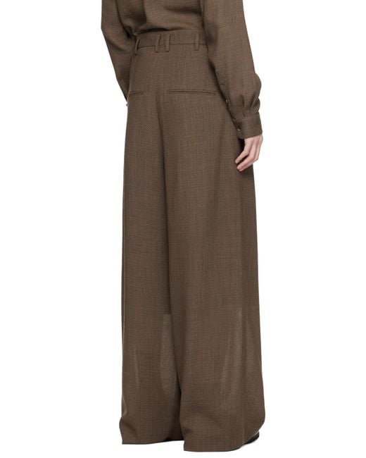 SOSHIOTSUKI Brown Wool Serge Hi-Waist Trousers for men