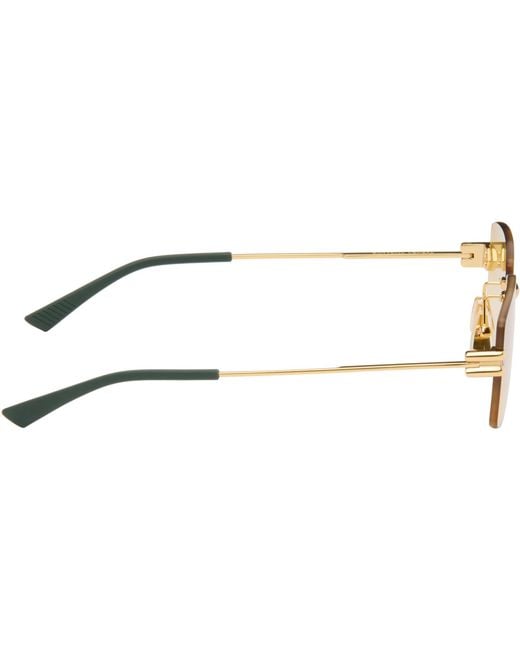 Bottega Veneta Natural Lock Rectangular Sunglasses