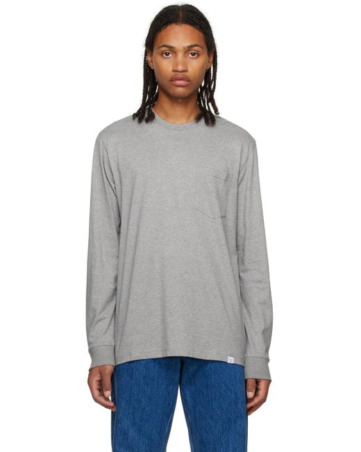 Norse Projects Black Gray Johannes Long Sleeve T-shirt for men