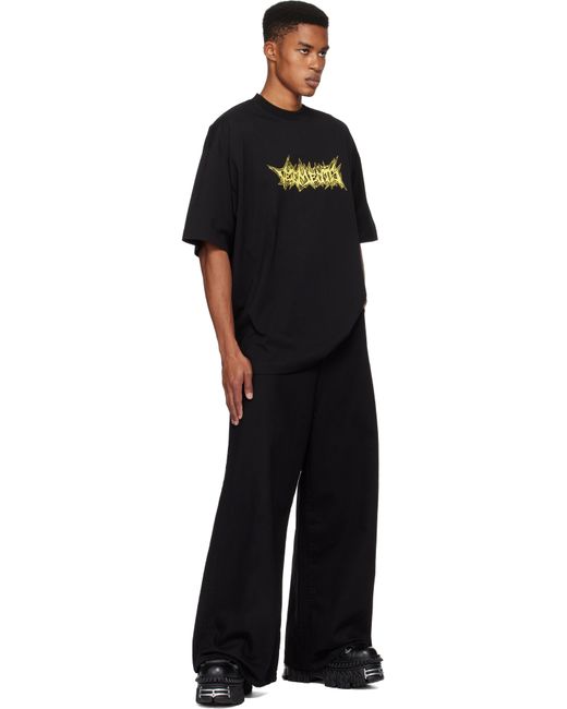メンズ Vetements ブラック Living Legend オーバーサイズ Tシャツ Black