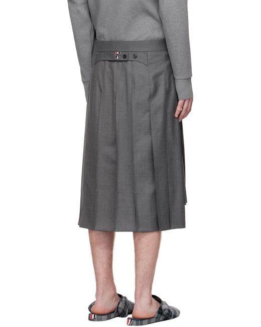 Thom Browne Black Super 120S Pleated Skirt for men