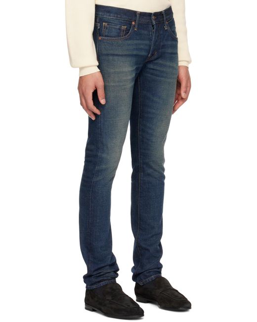 Tom Ford Blue Indigo Slim-fit Jeans for men