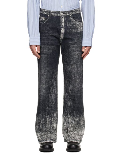 CAMPERLAB Black Paint Print Jeans for men