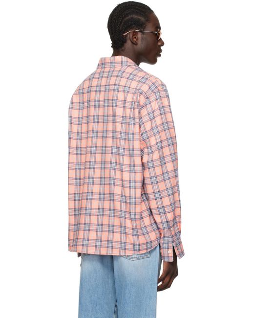 Acne Red Check Shirt for men
