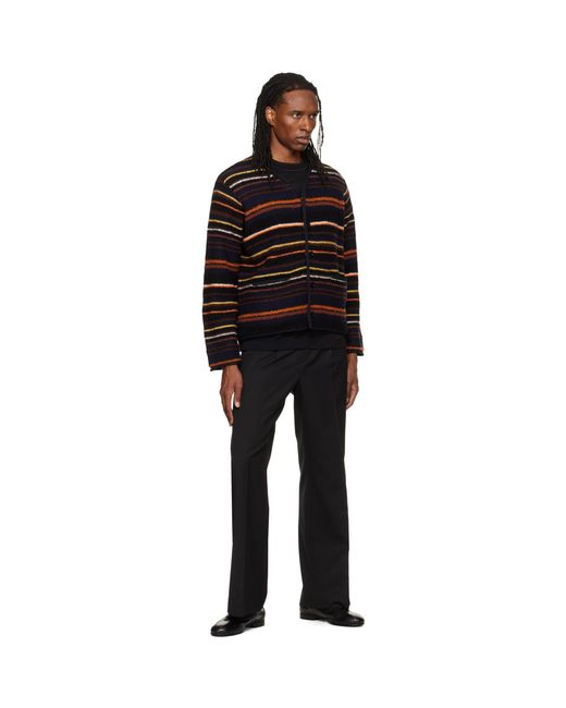 Sacai Black Mix Knit Cardigan for men