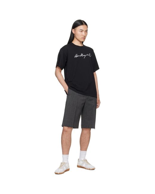 MM6 by Maison Margiela Black Overdyed Jersey T-Shirt for men