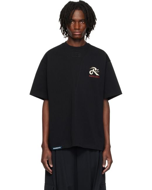 NAMESAKE Black Sava Oversized Love Lock T-Shirt for men