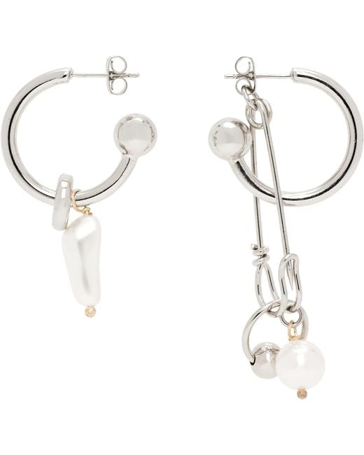 Justine Clenquet White Ryder Earrings for men