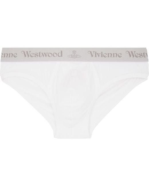 Vivienne Westwood White Three-Pack Slip Band Briefs for men