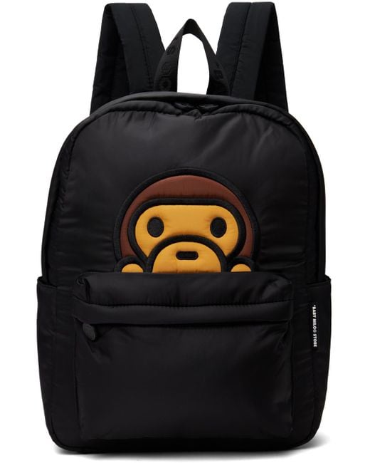 A Bathing Ape Black Baby Milo Medium Backpack for men