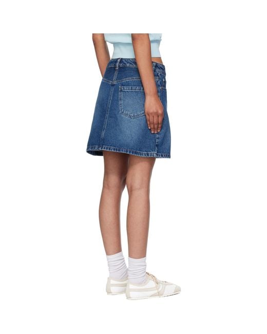 A.P.C. Blue Moss Denim Miniskirt