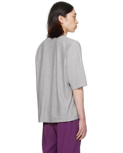 Homme Plissé Issey Miyake Purple Homme Plissé Issey Miyake Gray Release-t Basic T-shirt for men