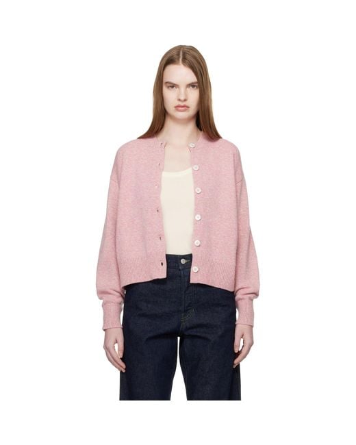 &Daughter Pink Ada Crewneck Cardigan