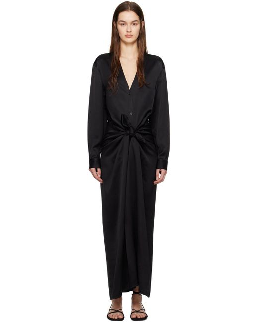 Robe longue noire à ornement noué Totême  en coloris Black