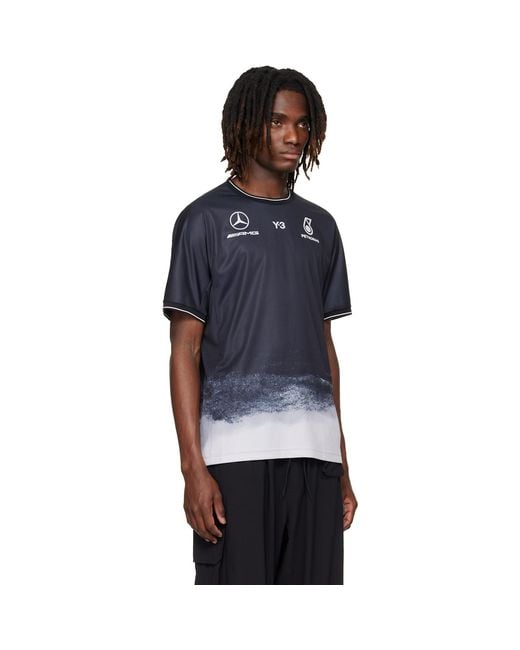 Y-3 Blue Mercedes-Amg F1 Edition Mechanics Jersey T-Shirt for men