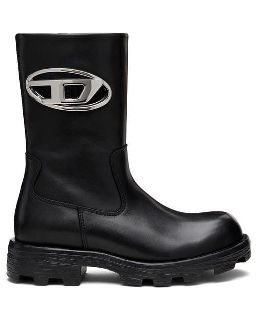 DIESEL Black D-Hammer Ankle Boots