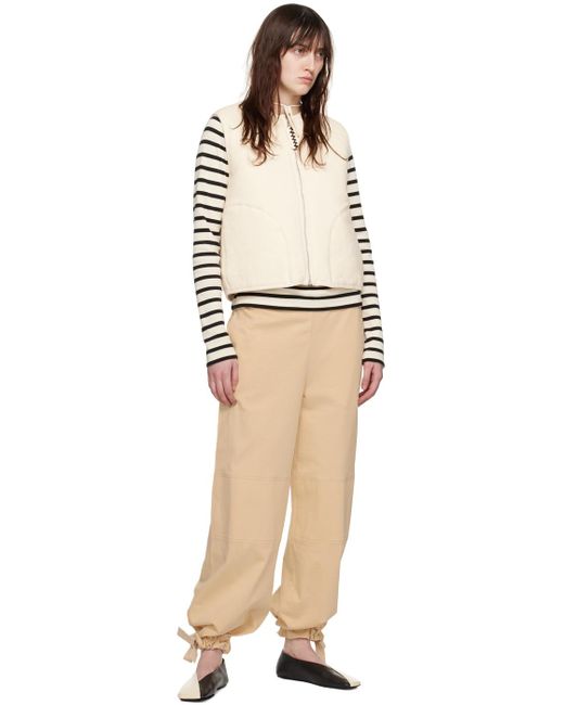 Jil Sander Natural Yellow Belted Trousers