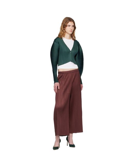 Pleats Please Issey Miyake Green Monthly Colors December Cardigan