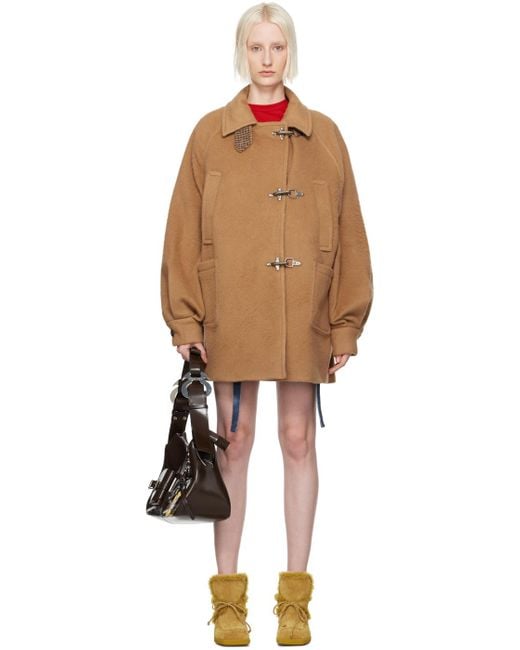 ANDERSSON BELL Blue Tan Oversized Peacoat