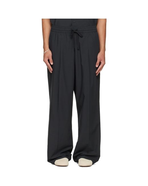 Fear Of God Black Pleat Front Drawstring Trousers for men