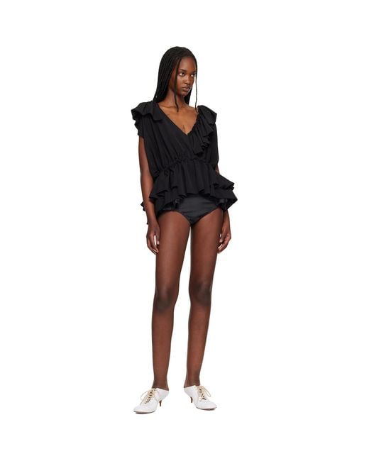 Dries Van Noten Black Ruffled Briefs