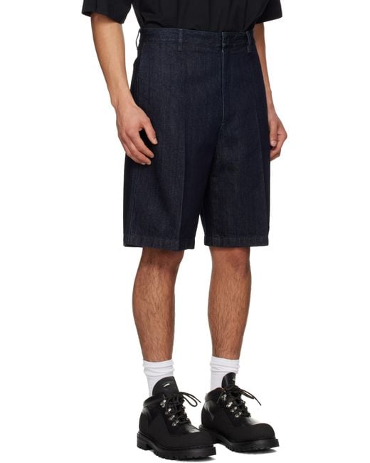 Jil Sander Blue Lightweight Denim Shorts for men