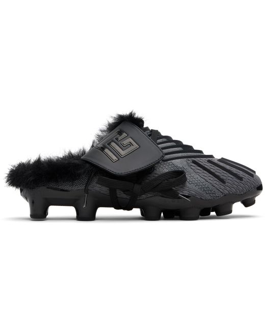 Balmain Black Half Time Faux Fur-Lined Mule Slip-On Loafers for men