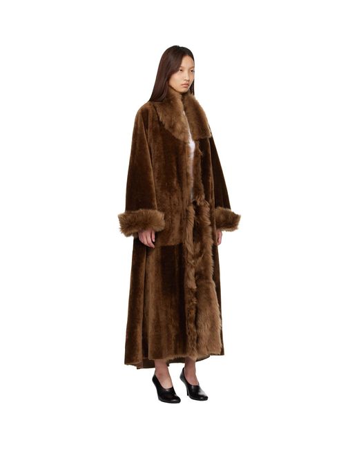 Nour Hammour Brown Sima Shearling Coat