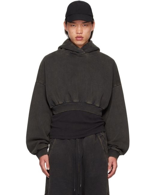 メンズ Entire studios Heavy クロップド フーディ ブラック | Lyst