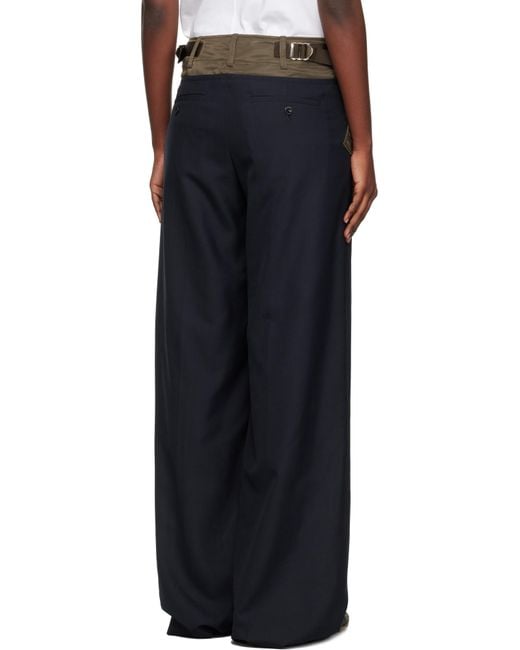 Sacai Black Khaki Suiting Mix Trousers