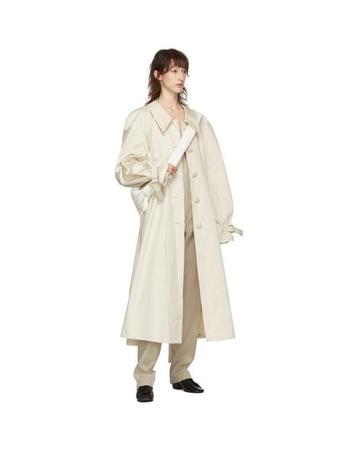 ENOF Twill Coat ホワイト 本日限定ENOF twill long coat white Msize