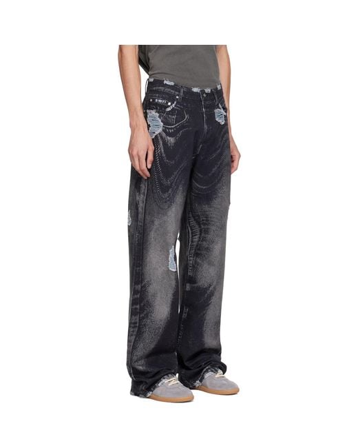 CAMPERLAB Black Distorted Distressed Jeans for men