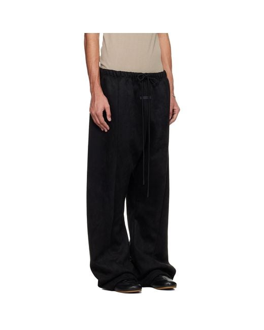 Fear Of God Black Holiday Flare Faux-Suede Sweatpants for men