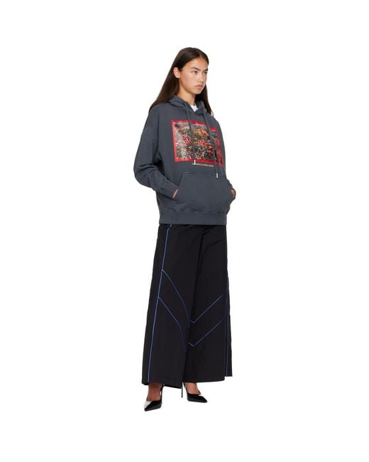 Off-White c/o Virgil Abloh Gray Flowers Field Skate Hoodie