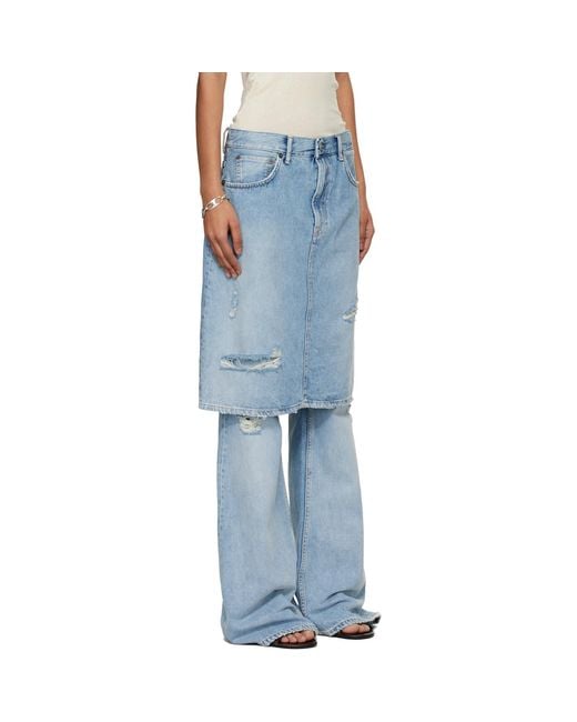 Acne Blue Layered Denim Jeans