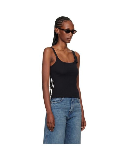 Courreges Black Buckle 90's Rib Tank Top