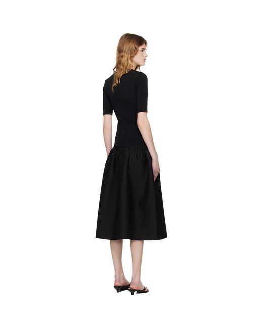 Totême Black Twinflower Tee Midi Dress