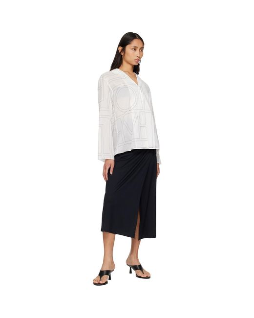 Totême Black Wrap Midi Skirt