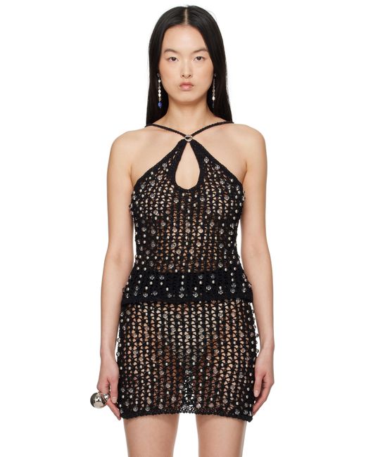 Coperni ブラック Beaded Knitted トップス Black
