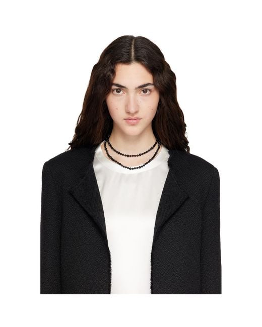 Totême  Black Infinity Bead Necklace