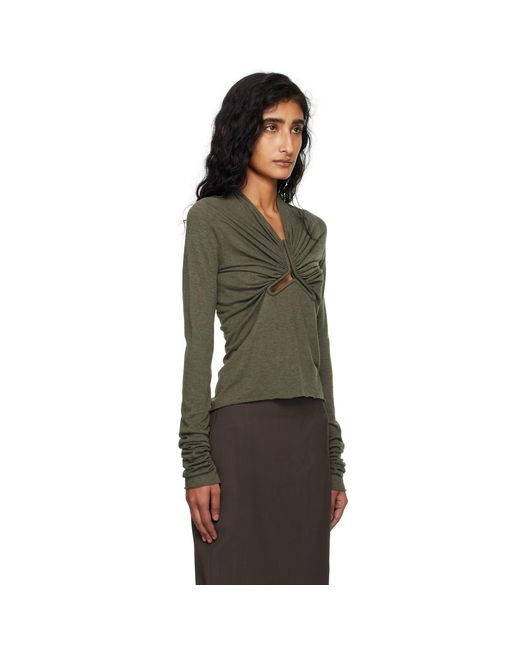 Rick Owens Multicolor Khaki Concordians Allanah Ls T-Shirt