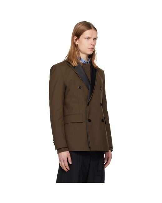 Sacai Brown Suiting Blazer for men