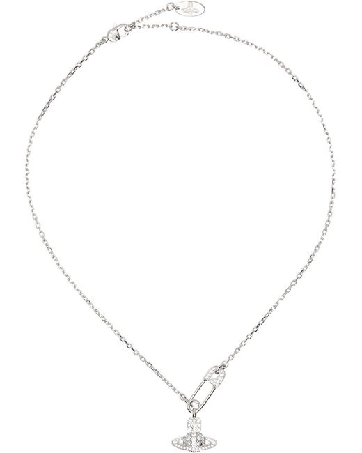 Vivienne Westwood White Silver Lucrece Pendant Necklace