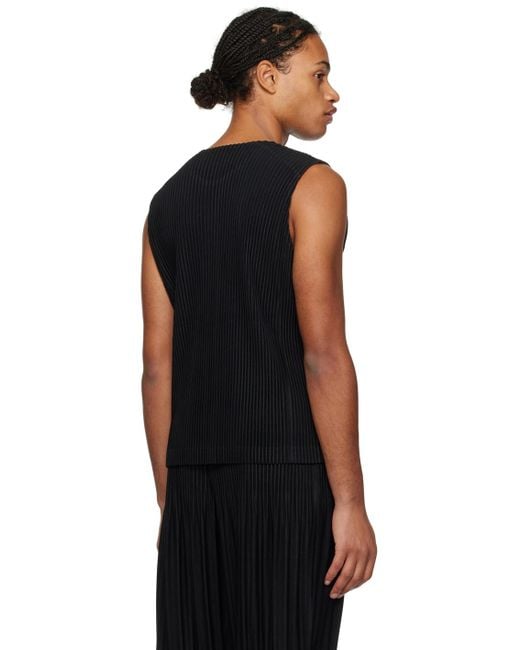 Homme Plissé Issey Miyake Homme Plissé Issey Miyake Black Tailored Pleats 2 Tank Top for men